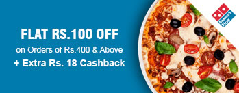 Flat Rs.100 OFF on Orders of Rs.400 (Wed,Fri,Sat,Sun) & Above + Extra Rs 14 Cashback