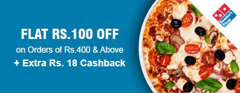 Flat Rs.100 OFF on Orders of Rs.400 (Wed,Fri,Sat,Sun) & Above + Extra Rs 14 Cashback